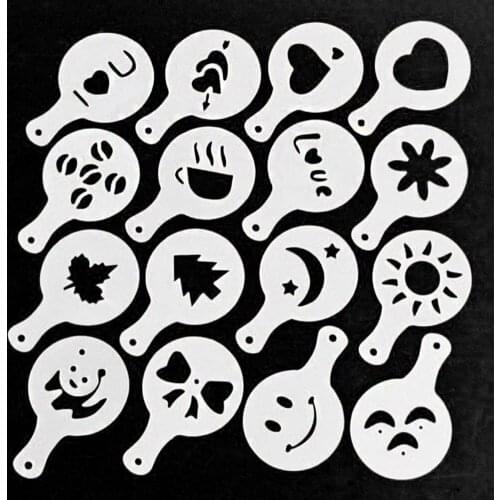 Cappuccino Foam Spray Mold Fancy Coffee Printing Model Cake Stencils Powdered Sugar Chocolate Cocoa Coffee Printing Assembly Hot