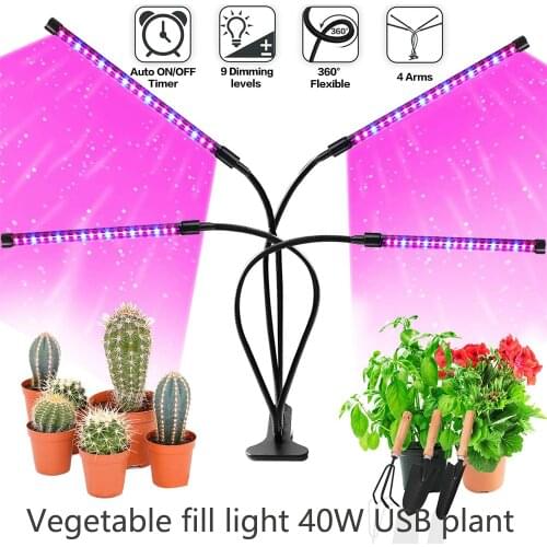Vegetable fill lamp light USB led plant lamp full spectrum fluorescent lamp control plant seedling flower indoor growth box
