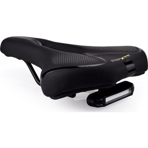 Bicycle Saddle Seat With Tail Light Wide Hollow Comfort Breathable Bike Saddles Cushion For MTB Mountain Road Bike Cycling Part