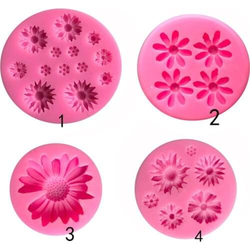 Daisy silicone mold chocolate fondant cake decoration handicraft resin mold clay grinder soap mold