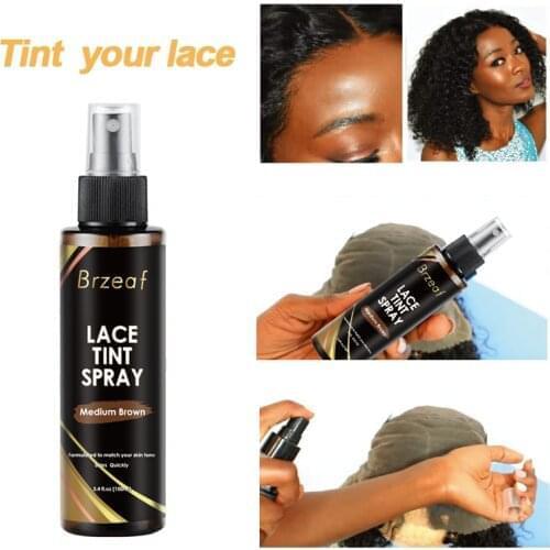 Brown 3.4FLOZ(100ml) Lace Tint Spray Formulated To Match Your Skin Tone For Lace Wig