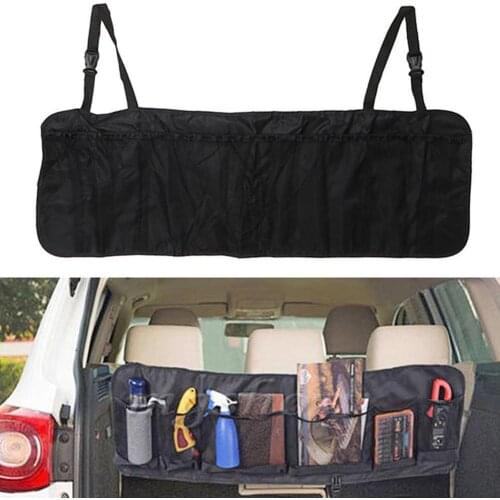 Car Rear Seat Back Storage Bag Multi Hanging Nets Pocket Stowing Tidying Car Trunk Organizer Accessories Auto Bag Interior S8A3