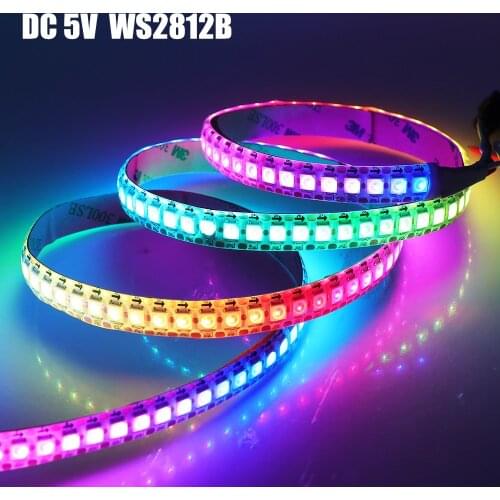 DC 5V WS2812B LED Strip Smart Full Color 5050 RGB LED Strip 30/60/144 leds/m WS2812 IC IP30 IP65 led pixel strip 1m 3m 5m