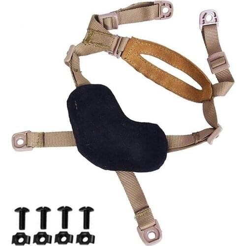 Tactical Adjustable Helmet Chin Strap 4 Points with Bolts and Screws for Fast/MICH/IBH Kevlar Helmets Hunting Accessories