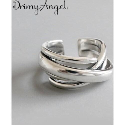 Punk Vintage Silver Color Irregular Geometric Rings For Women Men Retro Rings Wedding Jewelry Anillos Mujer