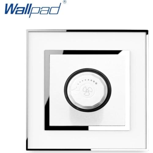Rotary Fan Switch 2019 Mirror Panel With Silver Frame Wallpad AC110-250V White Fan Speed Regulator Knob Control Wall Switch