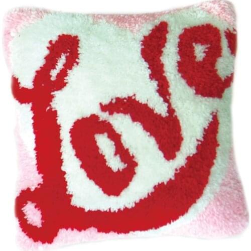 DIY Latch Hook Kits Rug Pillowcase Crocheting Cushion Carpet Unfinished Handmade Canvas Rugs Mat Cartoon Adults Kids Gift Love