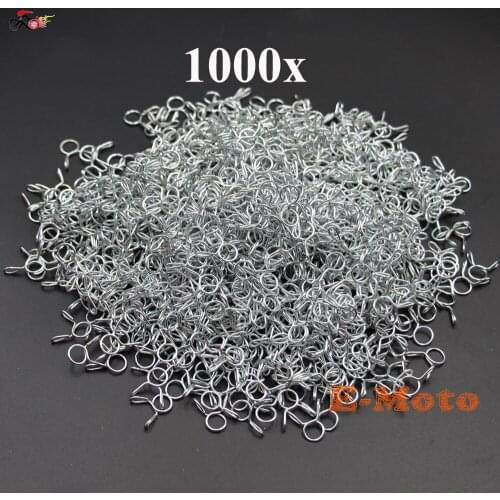 1000pcs 7mm Fuel Line Hose Tubing Spring Clips Clamps Motorcycle Scooter ATVs Boat E-Moto