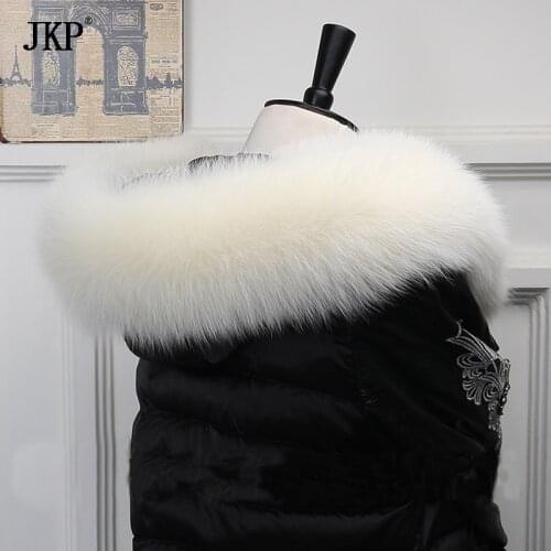 JKP* Winter 100% Genuine Real Natural Fox Fur Collar Women Scarf Fashion Coat Sweater Scarves Luxury Raccoon Fur Neck