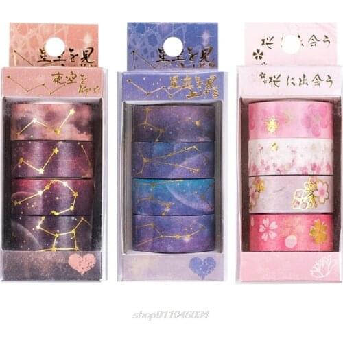 Starry Sky Cherry Blossoms Washi Tape Set Adhesive Tape DIY Scrapbooking Sticker Label Stationery M10 21 Dropship