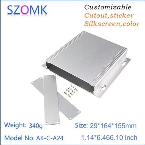 10 pcs, 29*164*155mm szomk aluminum electrical box aluminum amplifier enclosure project case electronics pcb junction housing