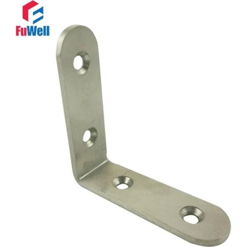 10pcs 40mm x 40mm 90 degree Corner Brackets 3mm Thickness Stainless Steel Angle Bracket for Bed Cabinet Table Furniture