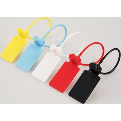 100Pcs plastic security seal Disposable clothing shoes brand logo tag anti-theft anti-counterfeiting plastic seal 170MM