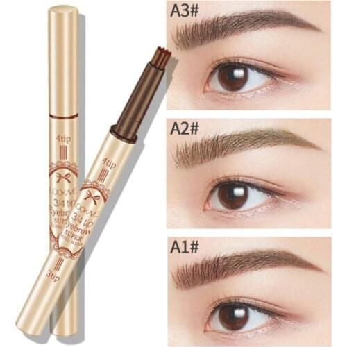 3-dimensional Eyebrow Pen Bifurcated 2-in-1automatic Makeup Long-lasting Color Eyebrow Pencil Long-Lasting Waterproof TSLM1
