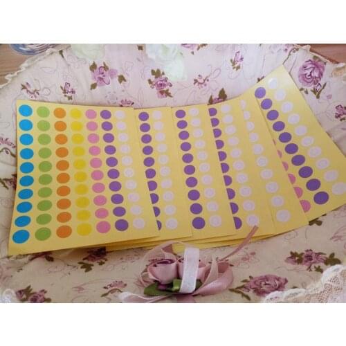 3500pcs/lot Vintage Colorful Ring Label Stickers for Gift Tag Reinforcement Hole Stickers wholesale