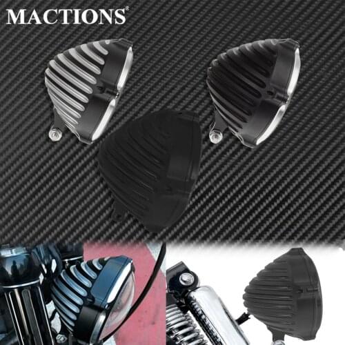 5.75'' Motorcycle Headlight Cover With Bottom Mount Configuration CNC Aluminum For Harley Sportster XL883 Dyna FXDB FXDC Softail