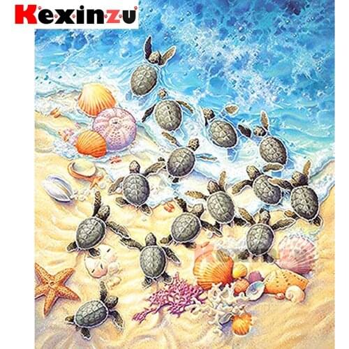 5d diamond painting full Square/Round diamond embroidery-Sea turtle shell-rhinestone DIY mosaic Cross Stitch 3D Home Decor Y6461