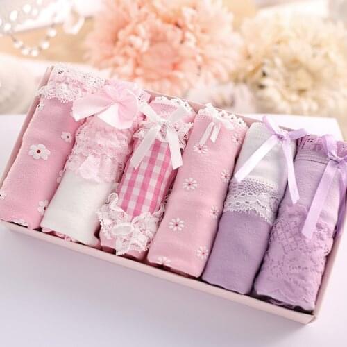 New 6 Pcs/lot Seamless Womens Panties Cotton Sexy Panties Comfortable Briefs Sweet Cute Girl Lingeries Sous Vetement Femme