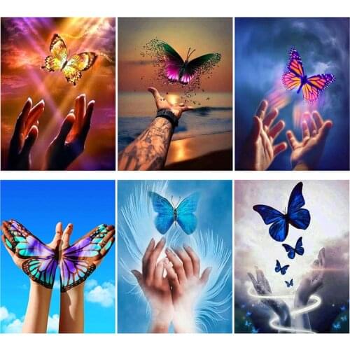 Diy 5d Full Diamond Embroidery Animal Square Round Diamond Painted Palm Butterfly Mosaic Furniture Decoration Hobby Gift