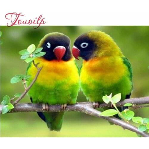 Diamant mosaïque perroquet avec des pierres carrées/rondes Animal diamant peinture photo de strass décoration de la maison diama