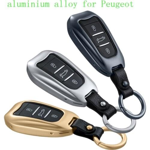 New Pattern Car Key Case Key Chain Bag Aluminium Alloy for Peugeot 4008 5008 3008 C3XR C4L C5 C6