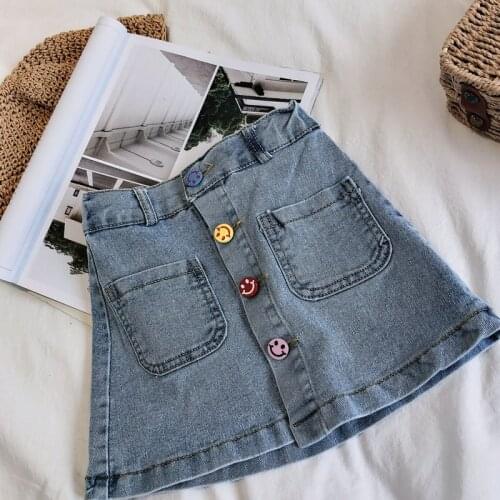 Denim Skirt For Girls Toddler Kid Baby Clothes Summer Cute Sweet A-line Skirt Elegant Lovely Party Club Outfit Streetwear