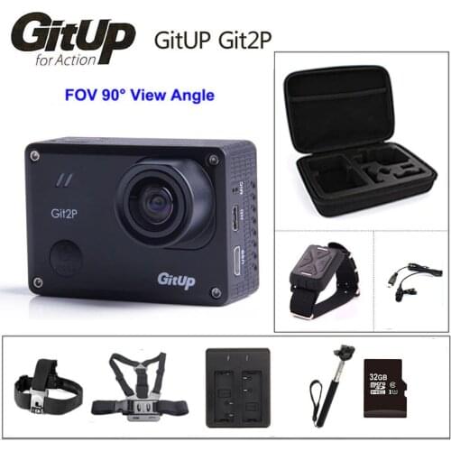 GitUp Git2P Action Camera WiFi 2K Sports DV 16MP 90 Degree Lens Novatek 96660 2160P Outdoor Camcorder Camera