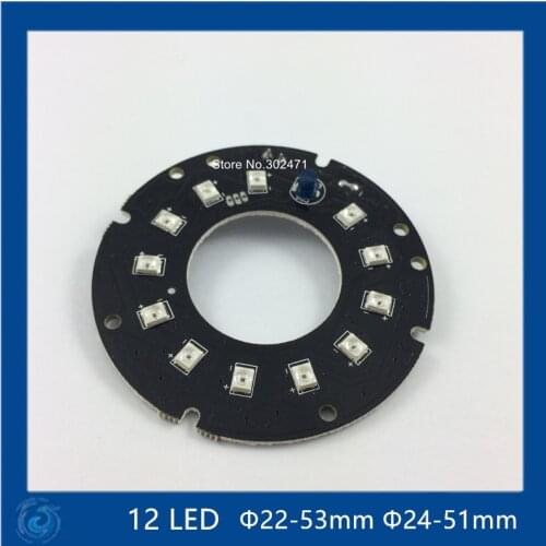 Infrared 12 IR LED board for CCTV Cameras night vision (big F24-F53mm) SMT3528 LED