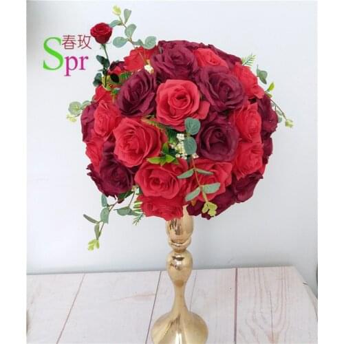 SPR 30CM wedding table center flower ball wedding road lead artificial flore centerpiece wedding backdrop flower decoration
