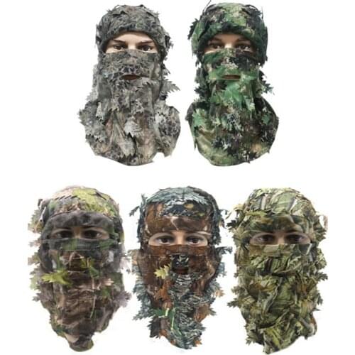 Airsoft Camouflage 3D Leaf Stereo Mask Outdoor Breathable Camping Hunting Bionic Balaclava Headgear CS Cover Equipment Leaf Mask