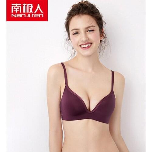 NANJIREN Lingerie Women Underwear Set Acrylic One-Piece Wire Free Solid Color Seamless Breathable Comfortable Japan Style Bra