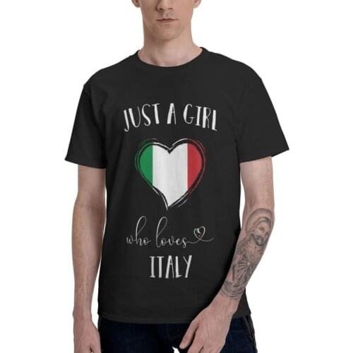 Just A Girl Who Loves Italy T Shirt Men 100% Cotton Print T-shirts Graphic Tshirt Short Sleeve Love Italian Travel Tees Tops