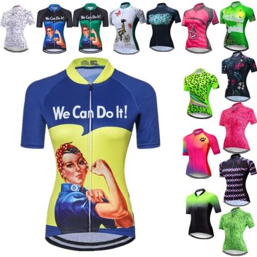 We Can Do It Womens Cycling Jersey Summer Bike Jersey Tops Quick Dry Bicycle mtb Jersey Pro Team Cycling Shirt Maillot Ciclismo