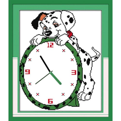 Hold on times cross stitch kit 14ct 11ct count print canvas wall clock stitching embroidery DIY handmade needlework