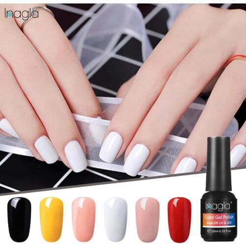 6PCS)Inagla One-Step Nail Gel Polish Set UV Gel Varnish Nail Gel Set Nail Polish No Need Base Top Nail Machine Kit UV Dryer