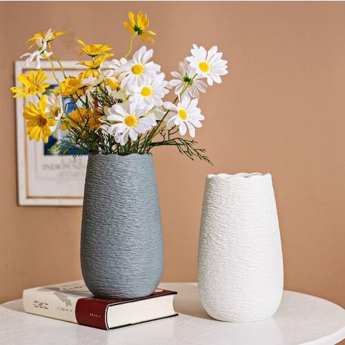 New Chinese-style White Ceramic Vases Home Model Room Hotel Display Cabinets Set Up Craft Flower Inserters
