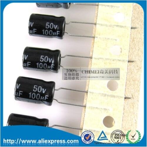 50PCS NEW 100UF 50V Aluminum electrolytic capacitor 50V 100UF size 8*12MM 50 V / 100 UF Electrolytic capacitor