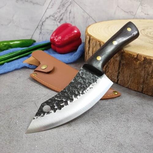 Meat Cleaver Knife Hand Forged Butcher Knives High Carbon Steel Fillet Knife Vegetable Chef Knives for Kitchen Cooking Knife