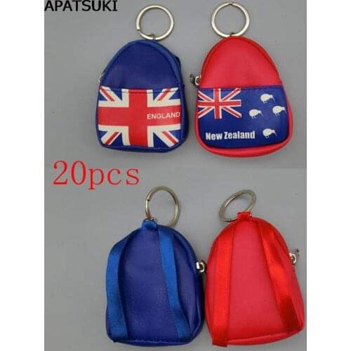 20pcs/lot Wholesale 1:6 Dolls Bag Backpack For Barbie Doll Knapsack Packsack For blythe doll 1/6 mini Coin Bag Doll Accessories