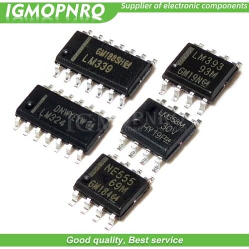 50PCS LM358 LM393 LM339 LM324 NE555 SOP SMD LM358DR LM324DR LM339DR LM393DR NE555DR Amplifier Circuit new
