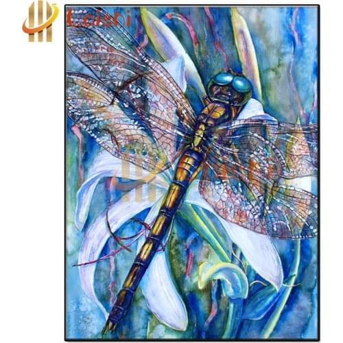Full square round diamond painting Abstract doodle, dragonfly diamond embroidery 5D rhinestone mosaic diamond inlaid pattern