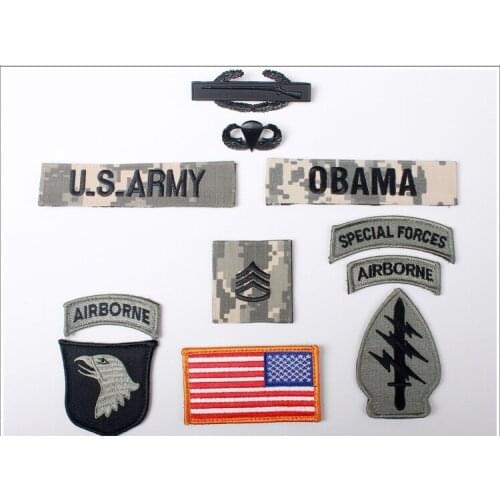 US ARMY SPECIAL FORCES STAFF SERGEANT RANK INSIGNIA PATCH FULL SET