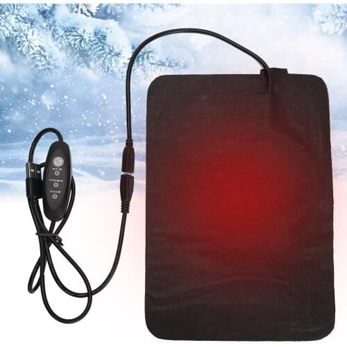 Portable Electric Heating Pad USB 3 Gears Temperature Adjustment PU Leather Heating Pad Chair Cushion Waist Heating Health Care