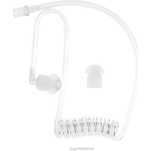 Transparent Coil Acoustic Air Tube Earplug Replacement For Radio Earpiece Headset D02 20 Dropship