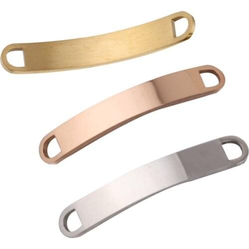 100% Stainless Steel Blank Bend Plates For Bracelet Gold/Rose Gold/Silver Color Metal Plates For Engraving Mirror Polished 20pcs