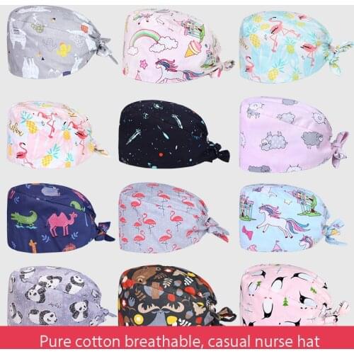 Multicolor animal print frosted cap pet shop beautician dust cap adjustable gourd hat high quality cotton casual hat