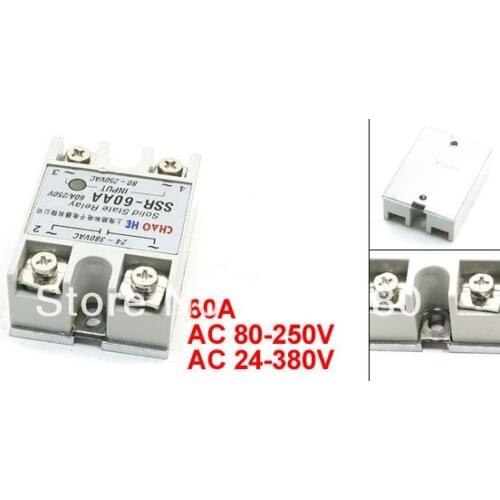 Temperature Contoller Single Phase Solid State Relay SSR-60AA 60A 80-250V AC / 24-380V AC