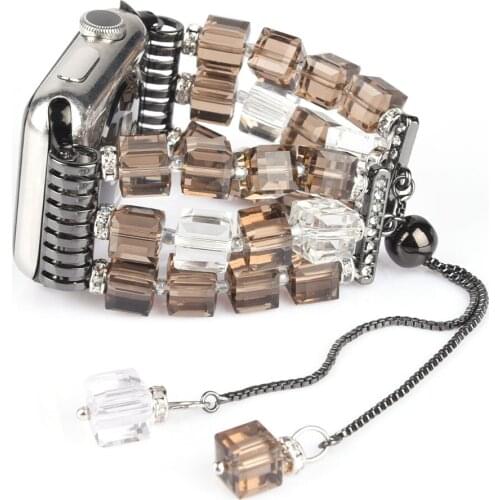 Watchband Square Crystal Metal Buckle Bling Belt Watch Strap for Apple Watch SE Series 6 5 4 Band 44mm 40mm 42mm 38mm Wristband