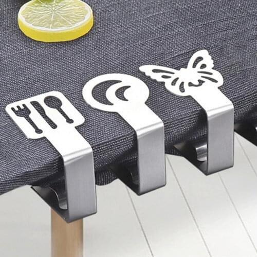 Sliver Table Cover Clip Windproof Portable Stainless Steel Smooth Surface Tablecloth Pegs Holder for Wedding Tableware Supplies