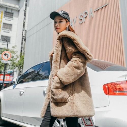 Fur coat Jacket Women Elegant Womens Winter Coats 2021 Teddy Bear Coat Female Coat Winter Slim Womens Teddy Coat Plus Velvet